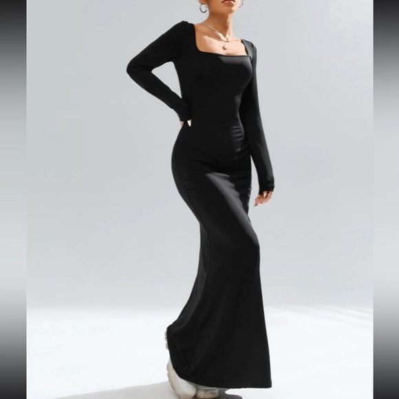 Sexy Square Neck Mermaid Hem Bodycon Dress - Picture 5 of 6